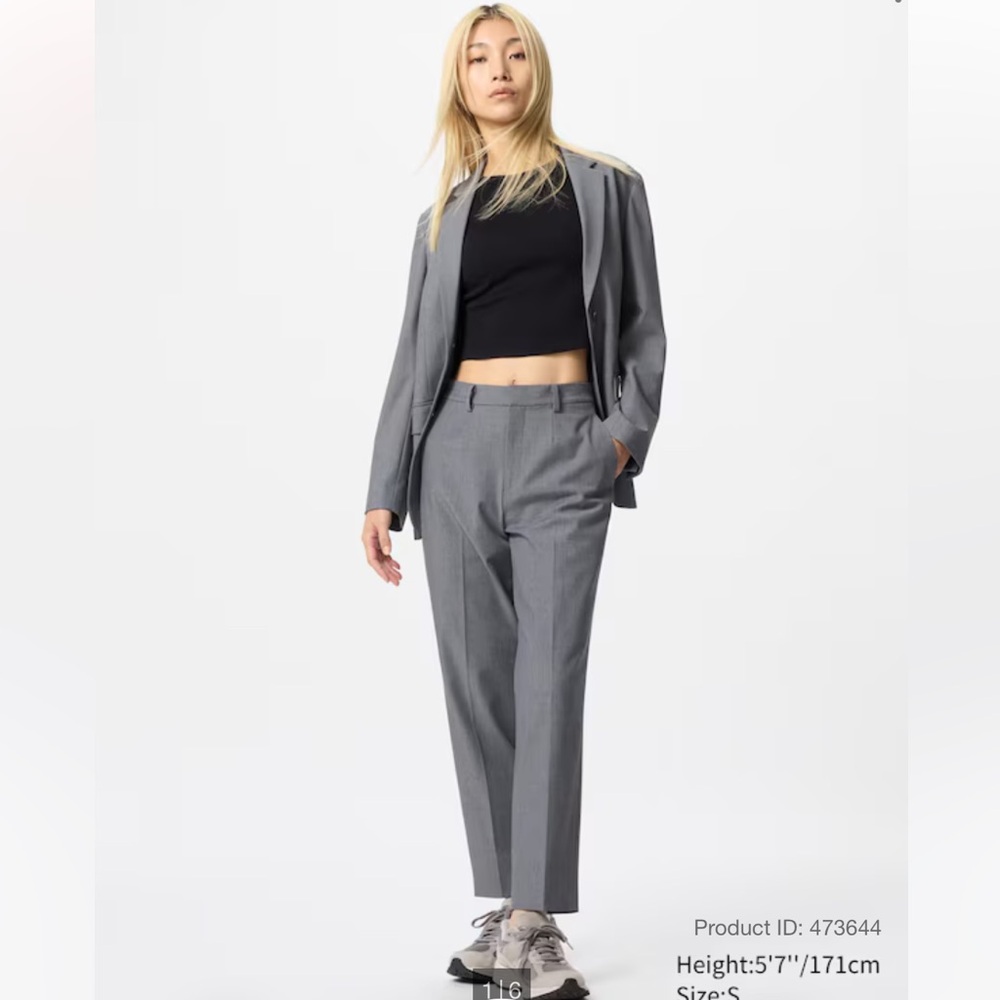 Uniqlo Ankle length Smart pants in light grey